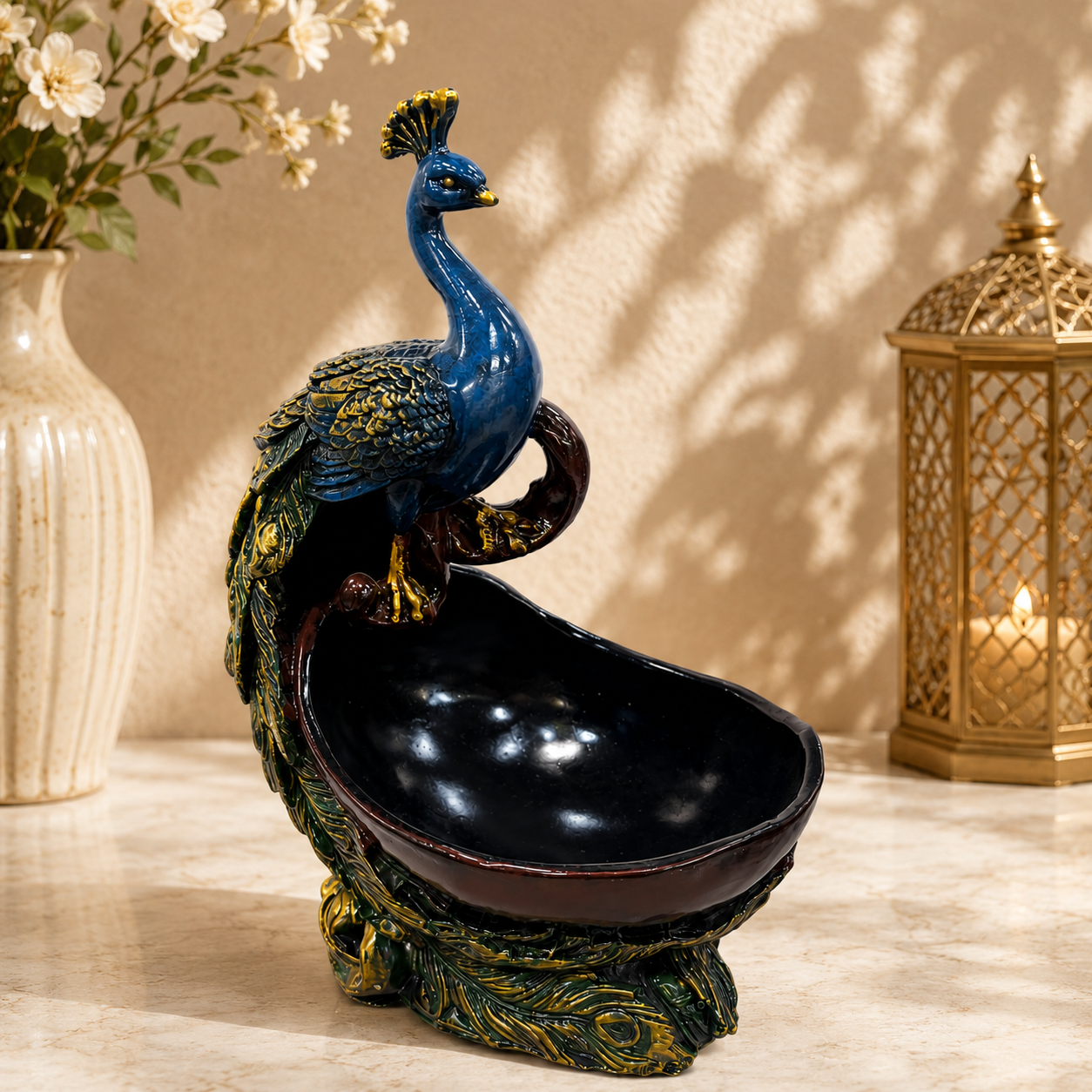 Peacock Bowl Showpiece