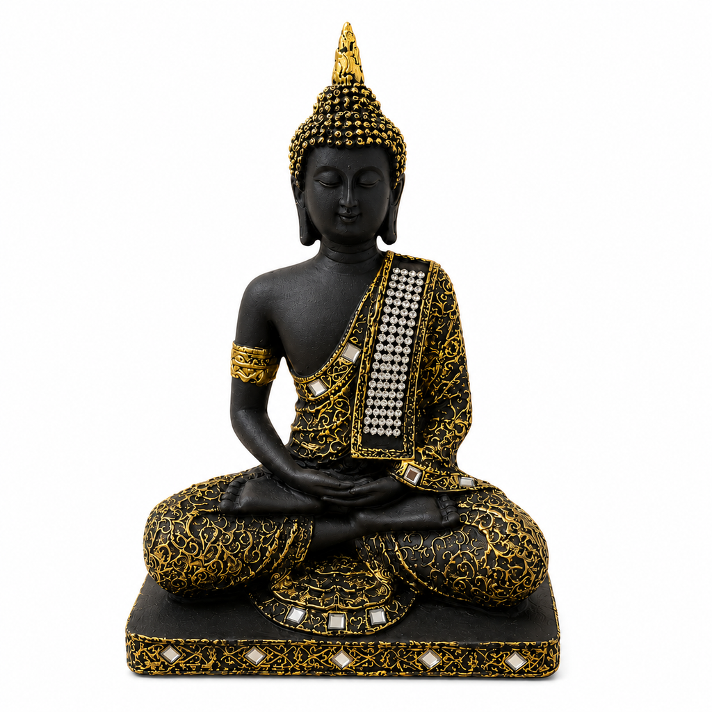 Black Buddha Blessing Statue