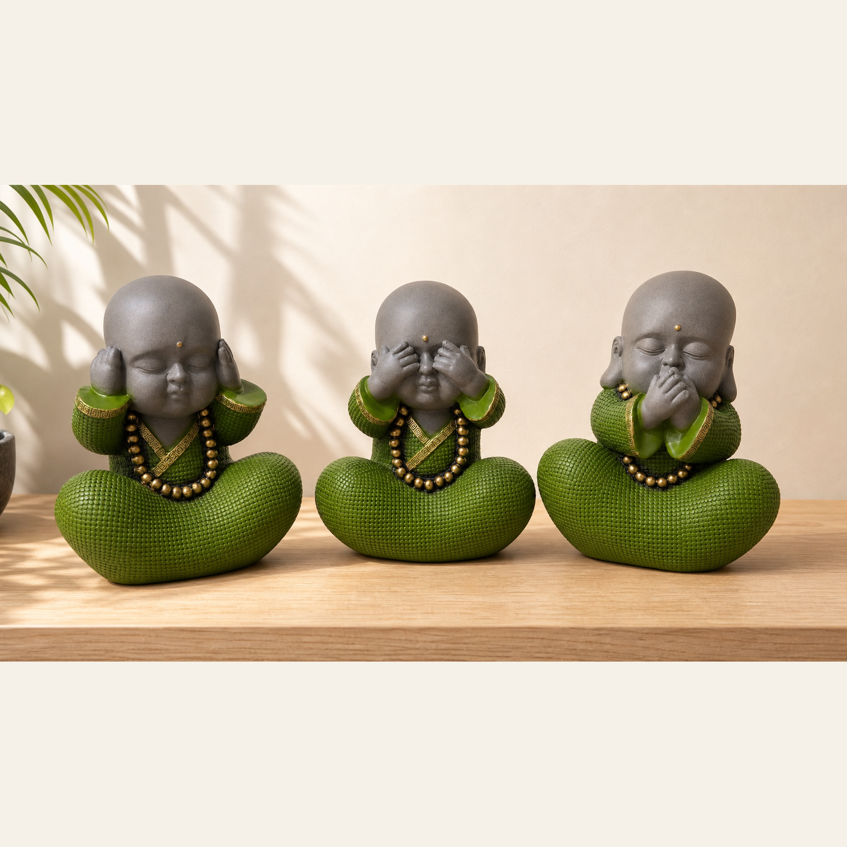 Green Monks Set of 3