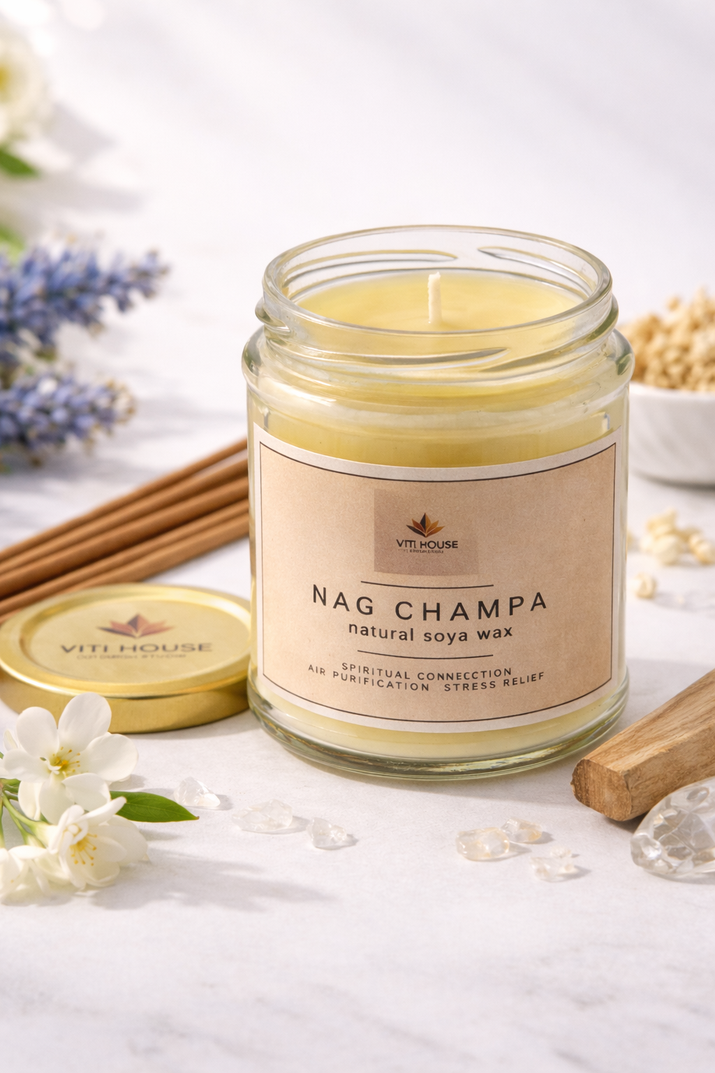 Nag Champa Soy Wax Candle Jar